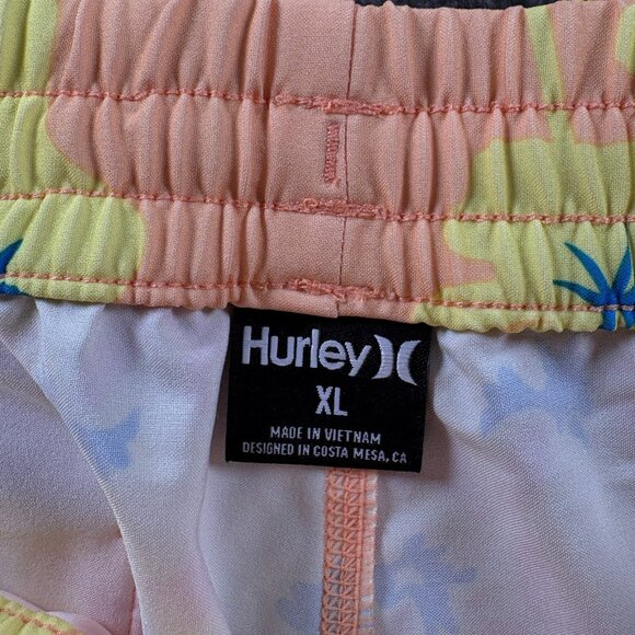 Hurley Cannonball Volley Shorts Men XL Tie Dye Floral 17" Hawaii Swim Trunks NWT - Picture 10 of 11